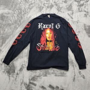 FOTL Shirt Mens M Black Karol G $trip Love Tour Concert Tee Long Sleeves Music